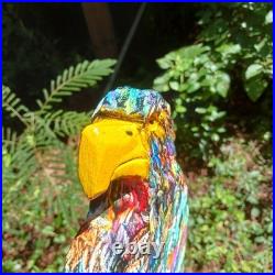 Chainsaw Carving Eagle Multicolor Eagle Colorful Rustic Art Handmade Wood Carvin
