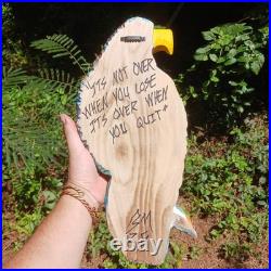 Chainsaw Carving Eagle Multicolor Eagle Colorful Rustic Art Handmade Wood Carvin