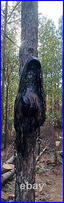 Chainsaw Carving Grim Reaper In Chains 36 Tall Handmade Wood Carving Art