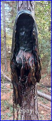 Chainsaw Carving Grim Reaper In Chains 36 Tall Handmade Wood Carving Art