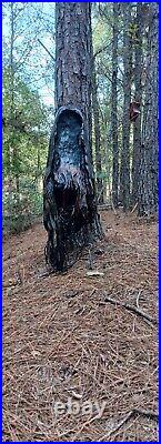 Chainsaw Carving Grim Reaper In Chains 36 Tall Handmade Wood Carving Art Chainsaw Carving Grim Reaper In Chains 36 Tall Handmade Wood Carving Art