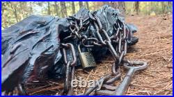 Chainsaw Carving Grim Reaper In Chains 36 Tall Handmade Wood Carving Art Chainsaw Carving Grim Reaper In Chains 36 Tall Handmade Wood Carving Art