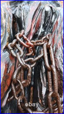 Chainsaw Carving Grim Reaper In Chains 36 Tall Handmade Wood Carving Art Chainsaw Carving Grim Reaper In Chains 36 Tall Handmade Wood Carving Art