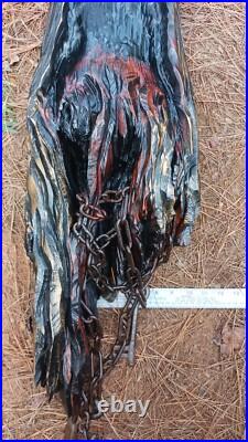 Chainsaw Carving Grim Reaper In Chains 36 Tall Handmade Wood Carving Art Chainsaw Carving Grim Reaper In Chains 36 Tall Handmade Wood Carving Art