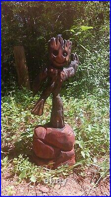 Chainsaw Carving Groot 21x7 Tall Wood Carving Art Baby Groot Cypress Cedar