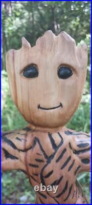 Chainsaw Carving Groot Wood Carving Art Baby Groot Cypress Handmade