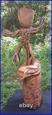 Chainsaw Carving Groot Wood Carving Art Baby Groot Cypress Handmade