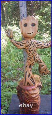 Chainsaw Carving Groot Wood Carving Art Baby Groot Cypress Handmade