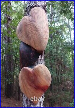 Chainsaw Carving Heart Hearts 17 Tall Valentines Love Wood Carving Sculptures