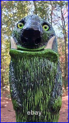 Chainsaw Carving Monster Wood Carving Sculpture 24 Halloween Green