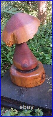 Chainsaw Carving Mushroom 13 Tall Wood Carving Fairy Garden Fantasy Rustic Art