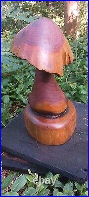 Chainsaw Carving Mushroom 13 Tall Wood Carving Fairy Garden Fantasy Rustic Art