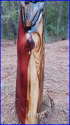 Chainsaw Carving Owl On Standing Stone Wood Carving Handmade 24 Rustic Art