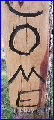 Chainsaw Carving Owl Welcome Sign 36 Wood Carving Rustic Art Handmade Cedar