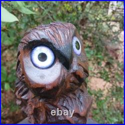 Chainsaw Carving Owl Wood Carving Horned Owl Handmade Rustic Art Black Walnut Chainsaw Carving Owl Wood Carving Horned Owl Handmade Rustic Art Black Walnut