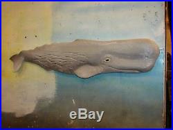 Chainsaw Carving Sperm Whale hand Carved Whaling Scrimshaw Wall art Decor 17322