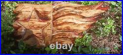 Chainsaw Carving Texas Flag 23x10 Wall Hanger Wood Carving Patriotic Cedar