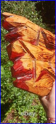 Chainsaw Carving Texas Flag 23x10 Wall Hanger Wood Carving Patriotic Cedar