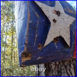 Chainsaw Carving Texas Flag Battle Flag Patriotic Rustic Art Oak Guns Bullets