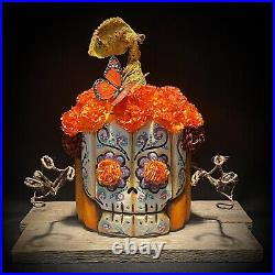Chainsaw Carving Wood Art Sugar Skull Fall Day Of The Dead