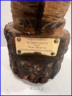 Chainsaw Folk Art Bear Wooden Carving Postmaster Convention New Mexico 1999 Rare Chainsaw Folk Art Bear Wooden Carving Postmaster Convention New Mexico 1999 Rare