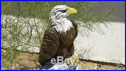 Chainsaw carved Eagle FOLK WOOD Carving Rustic Cabin Statue SCULPTURE