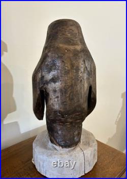 Chainsaw carved Wooden Penguin Figurine Sculpture on Base, Bird Animal Class