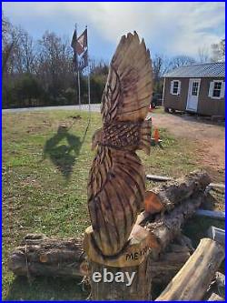 Chainsaw carving Eagle, Soaring Eagle, Wood Carving, 3 foot tall soaring Eagle