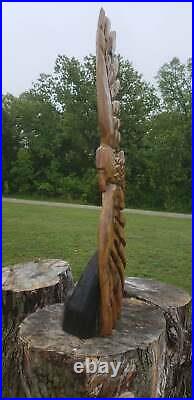 Chainsaw carving Eagle, Soaring Eagle, Wood Carving, 3 foot tall soaring Eagle