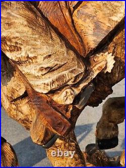 Chainsaw wood carving sculpture