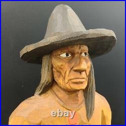 Charles Widmer Sculpture Wood Carving Arkansas Folk Art Native American Man 19