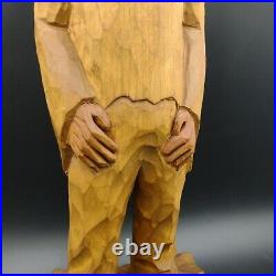 Charles Widmer Sculpture Wood Carving Arkansas Folk Art Native American Man 19