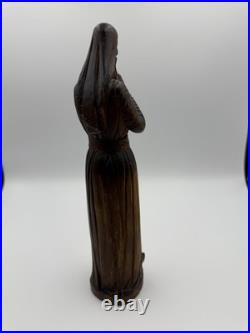 Chars1934 Hand Carved Wood Statue Woman in Prayer Signed Gaudreau Folk Art 12'