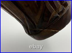 Chars1934 Hand Carved Wood Statue Woman in Prayer Signed Gaudreau Folk Art 12'