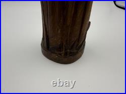 Chars1934 Hand Carved Wood Statue Woman in Prayer Signed Gaudreau Folk Art 12'