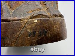 Chars1934 Hand Carved Wood Statue Woman in Prayer Signed Gaudreau Folk Art 12'