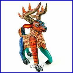 Cheerful Deer Oaxacan Alebrije Wood Carving Mexican Folk Art Sculpture