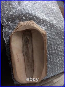 Child Jesus Figure In His Cradle. Wood Carving Sculpture. C1950