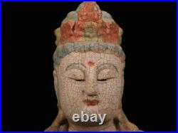 Chinese Antique Old Wood Carving Kwan-yin Statue Painted Sculpture Buddha Statue Chinese Antique Old Wood Carving Kwan-yin Statue Painted Sculpture Buddha Statue