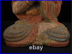 Chinese Antique Old Wood Carving Kwan-yin Statue Painted Sculpture Buddha Statue Chinese Antique Old Wood Carving Kwan-yin Statue Painted Sculpture Buddha Statue