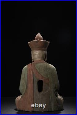 Chinese Antique Old Wood Carving Kwan-yin Statue Painted Sculpture Buddha Statue Chinese Antique Old Wood Carving Kwan-yin Statue Painted Sculpture Buddha Statue