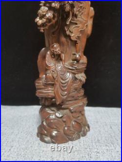 Chinese Antique Wood Carving Boxwood Wooden Sculpture Buddha Dharma Arhat Statue Chinese Antique Wood Carving Boxwood Wooden Sculpture Buddha Dharma Arhat Statue