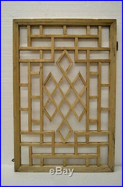 Chinese Antique Wood Carving Panel Window Shutter Wall Art Home Decor DE04-03a