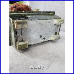 Chinese Carved Gemstone Peach Tree Quartz Jade Like Leaves Bonsai Lucky Tree 15