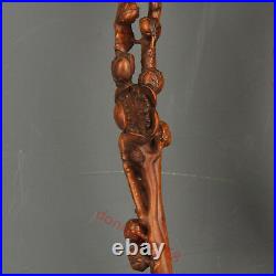 Chinese Exquisite Hand-carved carving Boxwood Ruyi statue