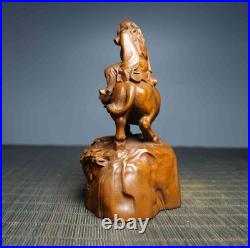Chinese Natural Boxwood Hand-carved Exquisite Laozi Leaving the Pass Statue 5806