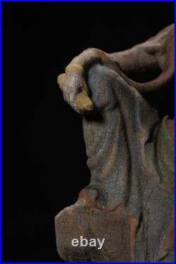Chinese Old Wood Carved Painted Exquisite Relaxed Pose Avalokitesvara Statue7991