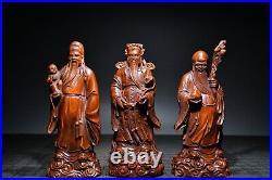 Chinese immortals Boxwood Carving Exquisite Figure Statue Home Decor Wooden Art