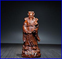 Chinese immortals Boxwood Carving Exquisite Figure Statue Home Decor Wooden Art