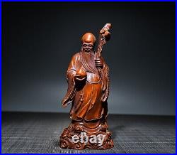 Chinese immortals Boxwood Carving Exquisite Figure Statue Home Decor Wooden Art